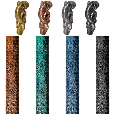 A.A.Nauticals - Wooden Leather Walking Stick Cane for Men and Women-Octopus Handle, Handmade Personalized Collapsible (Adjustable, 4 Leather Colors, Multicolor Aluminum Handle, AANWSL-98) (WSL-01)