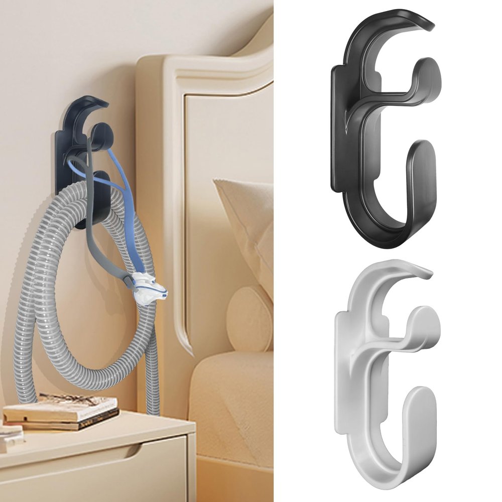 Aifeedi CPAP Hose Holder for Bed, 2 Pack CPAP Hook CPAP Hose Hanger with Anti-Unhook Feature, CPAP Mask Hook & CPAP Tubing Holder, CPAP Supplies Prevents Hose Tangle for Better Sleep