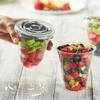 GUSTO [12 oz. - 50 Count Clear Plastic Cups With Flat Lids (No Hole), Fruit Cups with Lids for Party - Perfect for Smoothies, Milkshakes, and To-Go Beverages - (Formerly Comfy Package) view 3