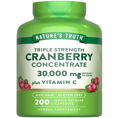 Nature's Truth Cranberry Concentrate Pills | Plus Vitamin C | 200 Quick Release Capsules | Non-GMO & Gluten Free Supplement
