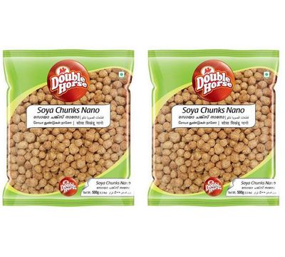 Soya Chunks Nano Double Horse 1KG - PACK OF 2 Spicerange.com
