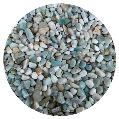 Wholesale Natural Semi Tumbled Amazonite Gemstone Chips, Crushed Mini Crystals, Undrilled Crystal Chips (Amazonite, 1 Pound)