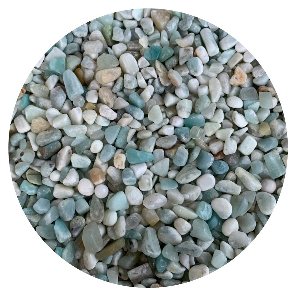 Wholesale Natural Semi Tumbled Amazonite Gemstone Chips, Crushed Mini Crystals, Undrilled Crystal Chips (Amazonite, 1 Pound)