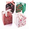 Floral Gift Boxes with Lids & Ribbons (20 Pack) 6 x 5 Decorative Printed Treat Boxes for Gift Giving, Cookie Tins, Mithai Indian Sweets, Candy, Christmas, Diwali, Favors, Baked Goods, Empty, Bulk view 1