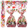 100 Ft X 32 in Christmas Cellophane Wrap Roll Christmas Cellophane Bags Xmas Cellophane Wrap with Special Santa Claus Elk Christmas Tree for Christmas Gift Basket, Treat Wine(Christmas Pattern) view 1