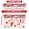 100 Ft X 32 in Christmas Cellophane Wrap Roll Christmas Cellophane Bags Xmas Cellophane Wrap with Special Santa Claus Elk Christmas Tree for Christmas Gift Basket, Treat Wine(Christmas Pattern) view 2