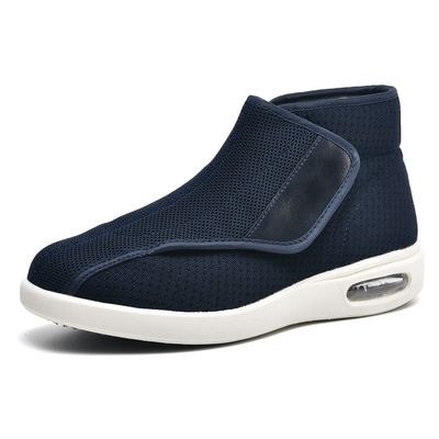 JITUUE Men's Memory Foam Diabetic Shoes Comfy High-top Wide Walking Shoes Adjustable Boots Closures Arthritis Edema Swollen Shoes(Blue,11