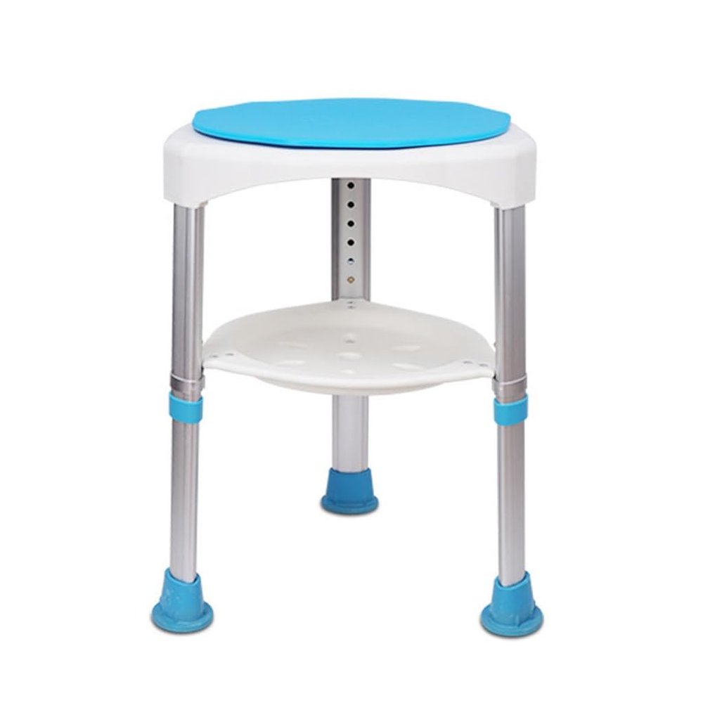 TemkIN 360 Degree Swivel Bath Chair, Round Shower Stool, AdjustableH Bath Chair, Tool Free Assembly, Anti-Slip Shower Seat, for Seniors, Elderly, Disabled