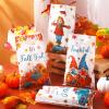 Seajan 100 Pcs Thanksgiving Plastic Bags Fall Cellophane Bags Autumn Plastic Treat Bags Die Cut Handle Bags Pumpkins Maple Leaves Plastic Candy Bags Fall Harvest Gift Bags Goodie Bag for Party Favor view 4