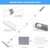 Baseboard Cleaner Tool with Handle, DELUX Baseboard Cleaner with Extendable Long Handle, 4 Reusable Cleaning Pads Wall Cleaner for Baseboards Cleaning, Ceiling, Wall, Floor, Shower Bathroom Kitchen view 4