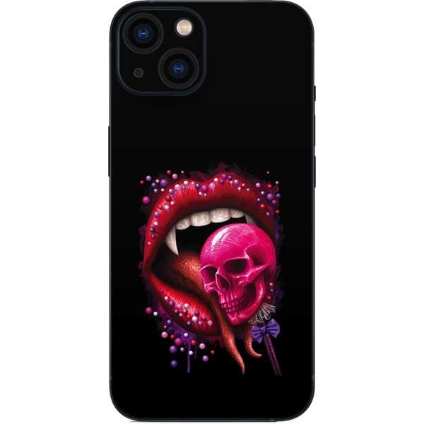 Skinit Phone Decal Skin Compatible with iPhone 14 - Sarah Richter Vampire Skull Lollypop by Sarah Richter Design