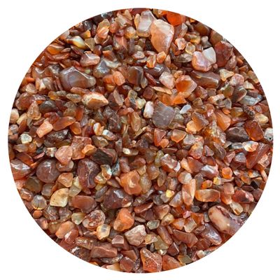 Wholesale Natural Semi Tumbled Carnelian Gemstone Chips, Crushed Mini Crystals, Undrilled Crystal Chips (Carnelian, 0.25 Pound)