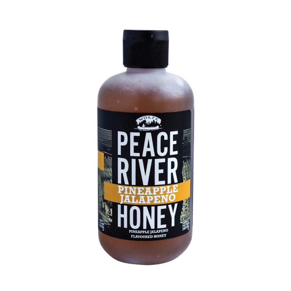 Peace River Pineapple & Jalapeno Hot Honey | Medium Heat | Kosher Certified | Spicy Honey | Sustainably Sourced | Perfect for Drizzling, Glazing & Cooking | Easy Squeeze Bottle 12oz