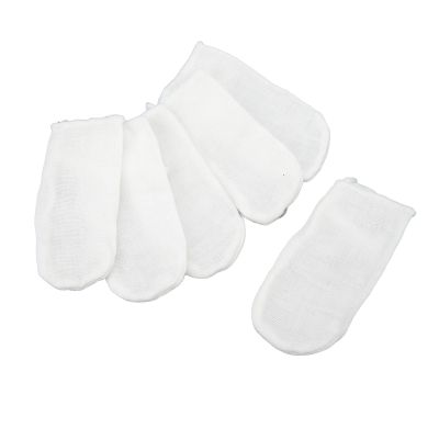 Brrnoo Baby Teeth Cleaning Gauze Finger Cover, 6pcs Baby Teeth Soft Gauze Infant Finger Clean Oral Toothbrush, Milk Removal Soft Ring Buckle Oral Tongue Cleaner