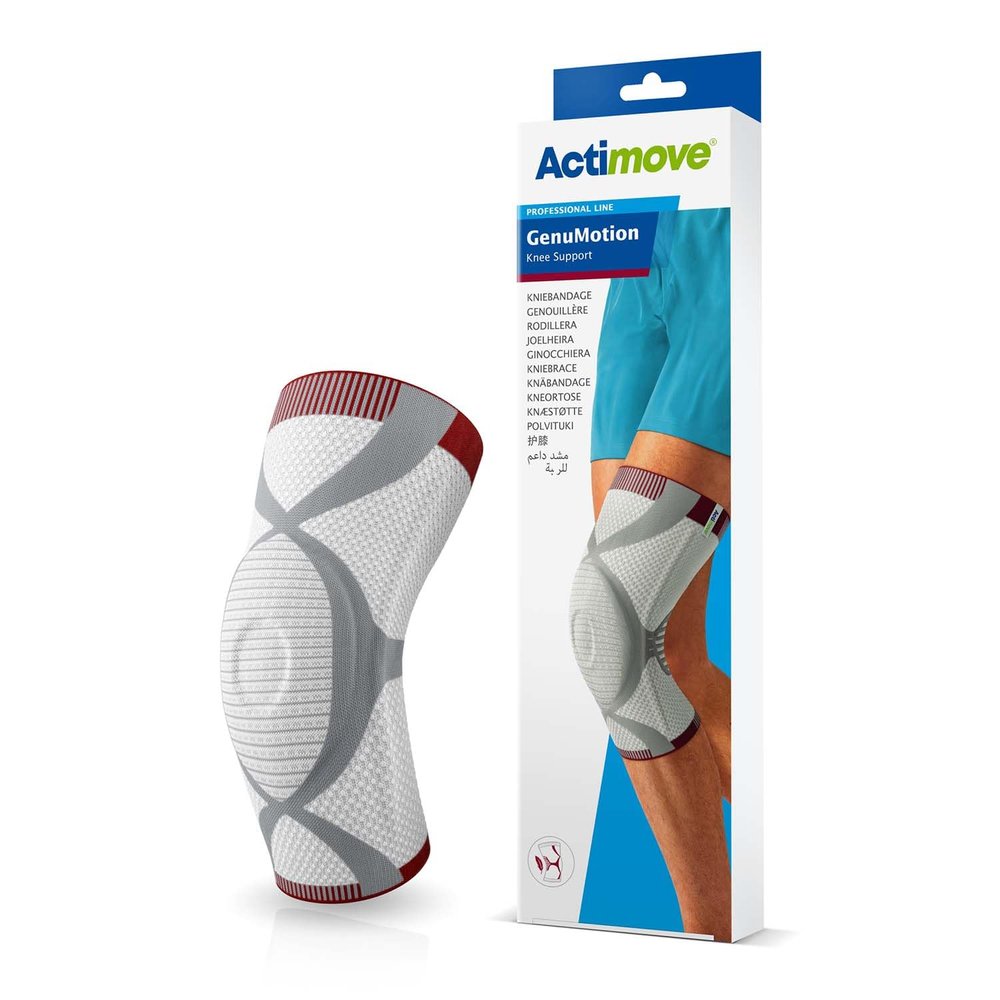 Actimove Professional GenuMotion Knee Brace | Left & Right Compatible Knee Support for Meniscus Tear, Pain, ACL, MCL, Arthritis, Injury Recovery | Men & Women, White, X-Large