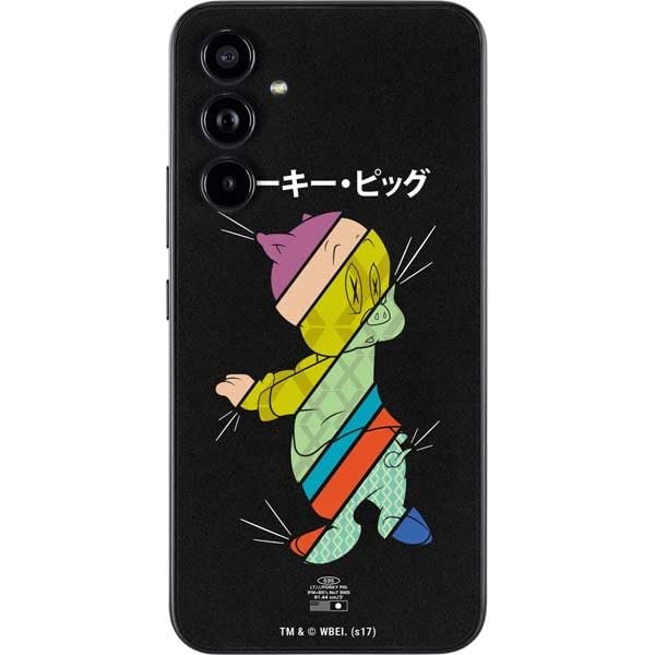 Skinit Phone Decal Skin Compatible with Samsung Galaxy A54 5G - Officially Licensed Warner Bros Porky Pig Sliced Juxtapose Design