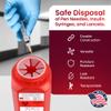 Post Medical Sharps Container - 2.0 Quart, Puncture-Resistant, Needle & Syringe Disposal, Leak-Tight Biohazard Containers with Screw Cap Lid, Red view 4