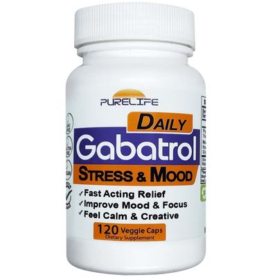Gabatrol Daily  Plant Based GABA Supplement. Vegetarian and Vegan Friendly (120 Veggie Caps)