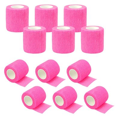 12 Rolls Athletic Pre Wrap Tape, 2 Inch x 5 Yards Self Adhesive Bandage Wrap, Cohesive Bandages for Athletic Baseball, Sports, Pets, Wrist, Ankle, Hands, Knees (Pink)