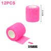 12 Rolls Athletic Pre Wrap Tape, 2 Inch x 5 Yards Self Adhesive Bandage Wrap, Cohesive Bandages for Athletic Baseball, Sports, Pets, Wrist, Ankle, Hands, Knees (Pink) view 2