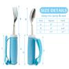 GBH-MED Adaptive Utensils Aid Tableware - Spoon & Fork Food Eating Daily Living Accessories for Parkinson Disabled, Handicapped (A) view 2