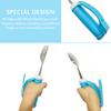 GBH-MED Adaptive Utensils Aid Tableware - Spoon & Fork Food Eating Daily Living Accessories for Parkinson Disabled, Handicapped (A) view 3