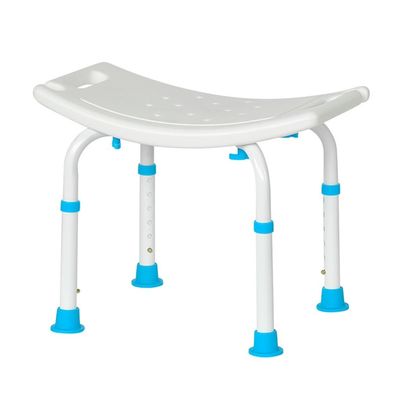 6 Level Adjustable Heights Shower Chair, Anti-slip Bathroom Shower Chair, Bench for Inside Shower, Tool-Free Assembly Shower Chair for Bathtub, for the Elderly ( Color : White+Blue , Size : 51.5*31*40