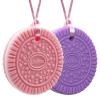 Chewy Necklaces for Sensory Kids Girls, 2 Pack Silicone Sensory Chewy Necklace for Boys with Chewing, Autism, ADHD, SPD, Oral Motor Anxiety Pendant for Adults view 1