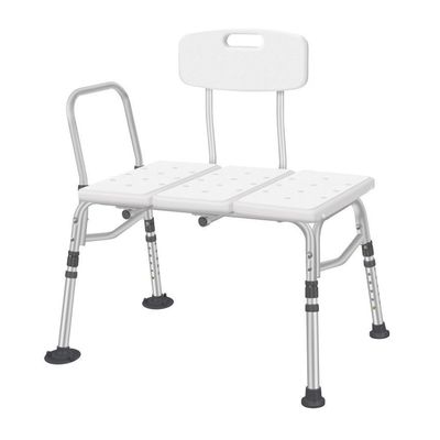 TemkIN Tub Transfer Bench, Heavy Duty Bath & Shower Transfer Bench, Adjustable Handicap Shower Chair, Aluminum Shower Chair with Backrest, Bathroom Aid for Seniors
