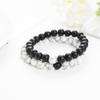 2Pcs Lava Rock Beaded Bracelet Set  Essential Oil Diffuser Jewelry with Natural Stone Beads for Aromatherapy, Yoga, Meditation, and Stress Relief, Stretchy Bracelets for Women Men-white polished view 4