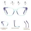 bullabulling 3-Pack Retro Oversized Cat Eye Reading Glasses for Women Trendy Blue Light Blocking Readers with Spring Hinge (black/purple/blue, 1, multiplier_x) view 3