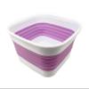 SAMMART 8L (2.1 Gallon) Collapsible Tub - Foldable Dish Tub - Portable Washing Basin - Space Saving Plastic Washtub (White/Pale Purple) view 1