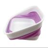 SAMMART 8L (2.1 Gallon) Collapsible Tub - Foldable Dish Tub - Portable Washing Basin - Space Saving Plastic Washtub (White/Pale Purple) view 2