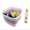 SAMMART 8L (2.1 Gallon) Collapsible Tub - Foldable Dish Tub - Portable Washing Basin - Space Saving Plastic Washtub (White/Pale Purple) view 4