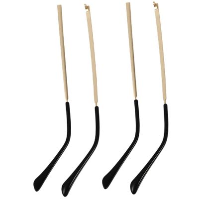 Anneome 2Pairs Eyeglass Replacement Temples Silicone Glasses End Tips Ear Sock Sleeve for Thin Metal Eyeglass Legs Black
