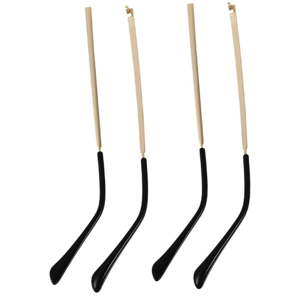 Anneome 2Pairs Eyeglass Replacement Temples Silicone Glasses End Tips Ear Sock Sleeve for Thin Metal Eyeglass Legs Black