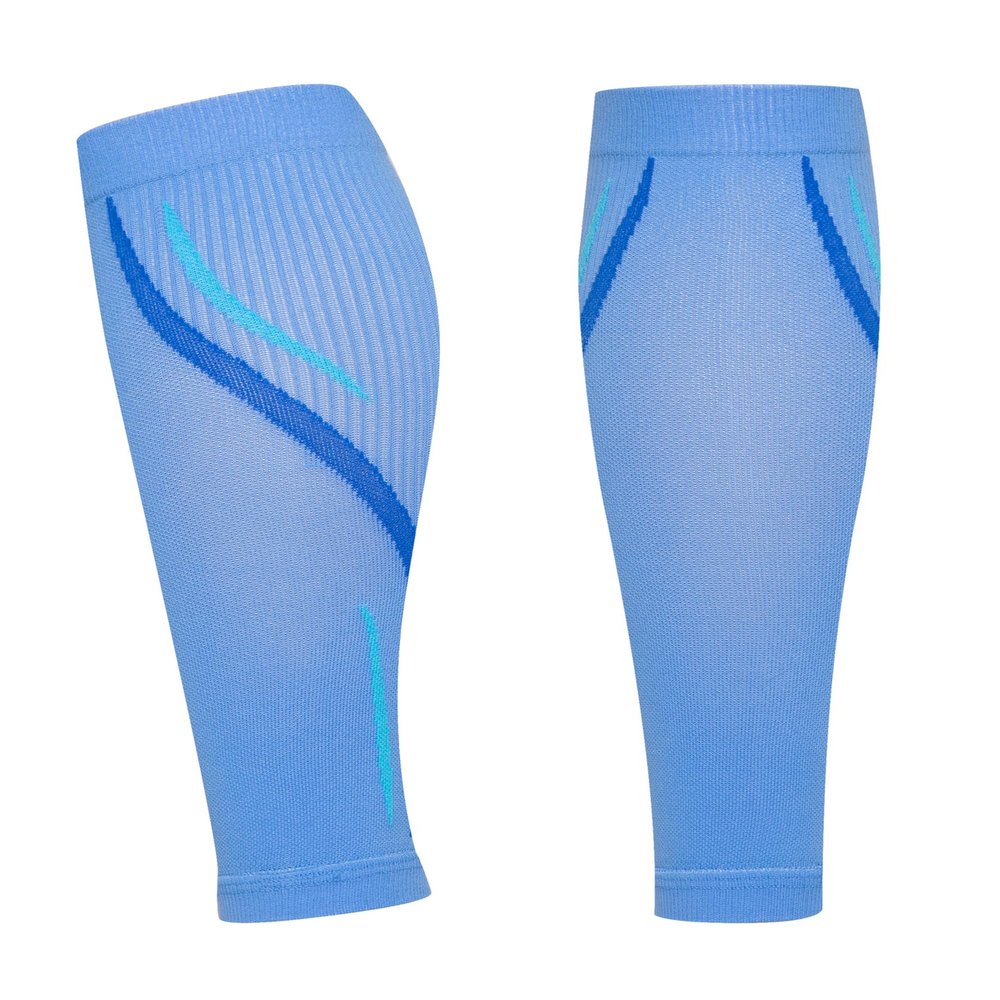 2 Pairs Blue Leg Compressoion Sleeves Sports Leg Protector Cover Unisex