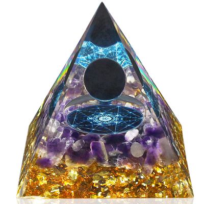 YATOJUZI 2.4" Healing Crystals Tower Obsidian Amethyst Chakra Reiki Orgonite Gemstones for Attracts Positive Energy Wisdom Success Suit for Meditation Accessories Birthday Gifts for Women Men