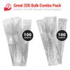 [200 Count] 2X Heavy Duty Clear Plastic Forks and Spoons Set Individually Wrapped, 100 Count Forks and 100 Count Spoons Disposable Silverware Set, Perfect for Event Catering, Party, and Take out. view 2