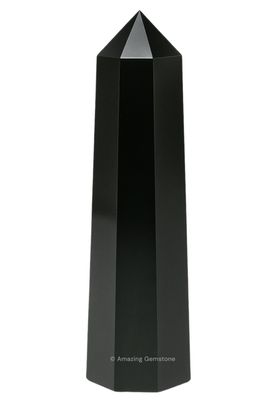 Amazing Gemstone Black Agate Crystal Towers ~ Natural Healing Crystal Point Obelisk for Reiki Healing and Crystal Grid (3" to 4" INCH)