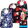 TaoTazon Adult Bibs,3 Packs Adult Bibs for Women Eating with Foldable Food Crumb Cather (Flower adhesive adjustment buckle) view 1