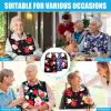 TaoTazon Adult Bibs,3 Packs Adult Bibs for Women Eating with Foldable Food Crumb Cather (Flower adhesive adjustment buckle) view 2