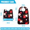 TaoTazon Adult Bibs,3 Packs Adult Bibs for Women Eating with Foldable Food Crumb Cather (Flower adhesive adjustment buckle) view 4