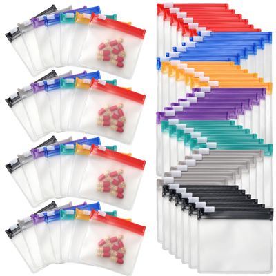 35&70 Pieces Pill Pouch Bags Zippered, Anglecai Reusable Pill Pouch for Medicine Bags Portable Self Sealing Travel Medicine Packets with Slide Lock Drug Baggies (70)