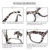 REAVEE 3 Pack Oversized Reading Glasses for Women Thick Large Frame Blue Light Blocking Stylish Computer Readers Spring Hinge,Black Blue Grey 1.5 view 3