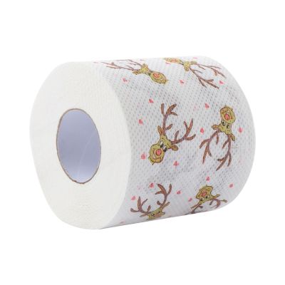 1 Roll of Christmas Themed Tissue Roll Cartoon Printed Colored Tissue Paper for Supply