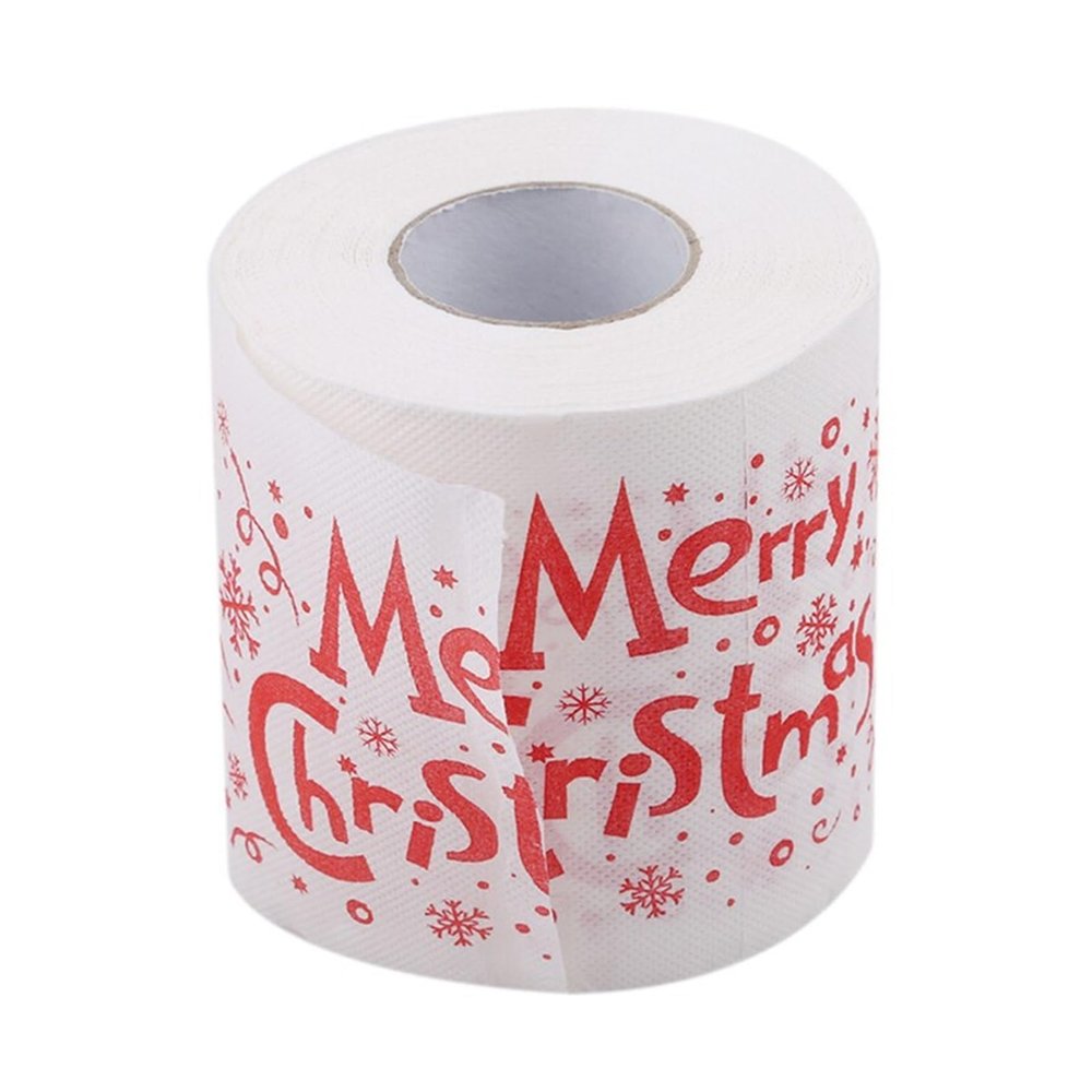 1 Roll Santa Printed Merry Christmas Toilet Paper Tissue Table DIY Craft Paper (Color : 782131)