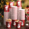 Karenhi 200 Pcs 9 oz Christmas Disposable Cups Paper Hot Chocolate Cocoa Cup Christmas Party Supplies Tea Coffee Disposable for Party Holidays Hot Cold Drinks (Snowman Style) view 1