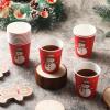 Karenhi 200 Pcs 9 oz Christmas Disposable Cups Paper Hot Chocolate Cocoa Cup Christmas Party Supplies Tea Coffee Disposable for Party Holidays Hot Cold Drinks (Snowman Style) view 2