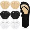 6 Pairs Gel Pads for Thong Sandals Toe Protectors Metatarsal Forefoot Cushion Inserts Foot Pads Non Slip Cushion for Sandals Thong Post Protector of Foot Grip(Apricot, Black, Clear) view 1